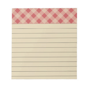 Rustikales Red Checked Editor Notizblock