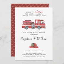 Rustikales Red Firetruck Baby Showroom