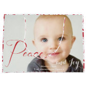 Rustikales Red Fox Muster Weihnachtsfamilien Fotos Große Geschenktüte (Vorderseite)