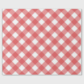 Rustikales Red Gingham Checkered Pattern Geschenkpapier (Flach)