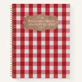 Rustikales Red Gingham Linen Bauernhof Recipe Notizblock (Vorderseite)