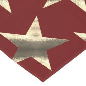 Rustikales Red Gold Brown Stars Muster Weihnachten Großer Tischläufer (Ecke)