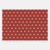 Rustikales Red Gold Frohe Weihnachten Snowflake Wr Geschenkpapier Set (Vorderseite 3)