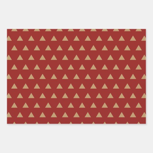 Rustikales Red Gold Frohe Weihnachten Snowflake Wr Geschenkpapier Set (Vorderseite 3)