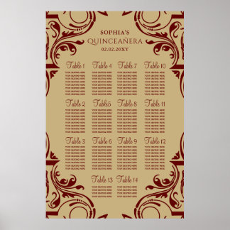 Rustikales Red Gold Sitzplakat Poster