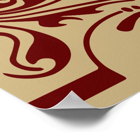 Rustikales Red Gold Sitzplakat Poster (Ecke)