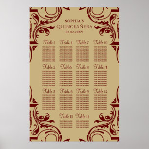 Rustikales Red Gold Sitzplakat Poster