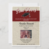 Rustikales Red Graduate Cap Graduation Party Foto Einladung (Vorderseite)