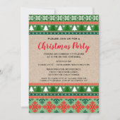 Rustikales Red & Green Christmas Ugly Sweater Part Einladung (Vorderseite)