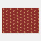 Rustikales Red Green Snowflake Weihnachtsbaum Wrap Geschenkpapier Set (Vorderseite 3)