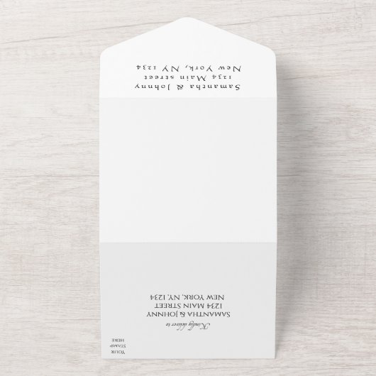 Rustikales Red Heart Minimalistisch Einfache Hochz All In One Einladung (Außenbereich)