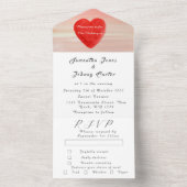 Rustikales Red Heart Minimalistisch Einfache Hochz All In One Einladung (Innen Boden)