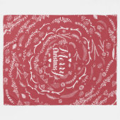 Rustikales Red MerChristmas Antler Leaf Muster Fleecedecke (Vorderseite (Horizontal))