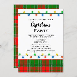 Rustikales Red Plaid Corporate Christmas Party Einladung