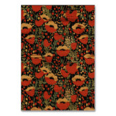 Rustikales Red Poppies Wood Wedding Chart Tischnummer (Rückseite)