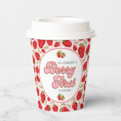 Rustikales Red Strawberry Pattern Girl Berry First Pappbecher (Rückseite)
