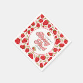 Rustikales Red Strawberry Pattern Girl Berry First Serviette (Ecke)