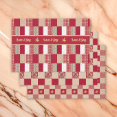 Rustikales Red Tan Gold Patchwork Quilt Liebe Joy Geschenkpapier Set