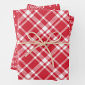 Rustikales Red Tartan Kariert Frohe Weihnachtsmust Geschenkpapier Set (Beispiel)