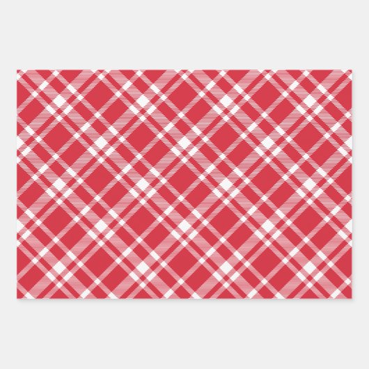 Rustikales Red Tartan Kariert Frohe Weihnachtsmust Geschenkpapier Set (Vorderseite)