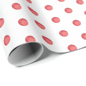 Rustikales Red Watercolor Polka Dot Christmas Patt Geschenkpapier (Rolleneckpunkt)