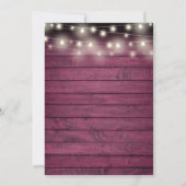 Rustikales Red Wood String Lights Retirement Party Einladung (Rückseite)