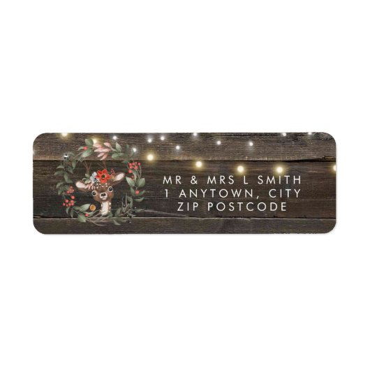 Rustikales Reh-Duschrücketikett (Vorne)