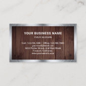 Rustikales Reifengeschäft für Holzräder Visitenkarte (Rückseite)