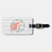 Rustikales Reindeer Boho Wasserfarben-Monogramm Gepäckanhänger (Vorderseite horizontal)