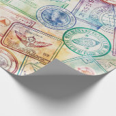 Rustikales Reisepass-Stempel-Reisemuster (3) Geschenkpapier (Ecke)