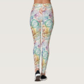 Rustikales Reisepass-Stempel-Reisemuster (3) Leggings (Rückseite)