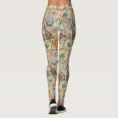 Rustikales Reisepass-Stempel-Reisemuster (5) Leggings (Rückseite)