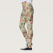 Rustikales Reisepass-Stempel-Reisemuster (5) Leggings (Links)