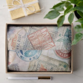 Rustikales Reisepass-Stempel-Reisemuster (7) Seidenpapier (Geschenk)