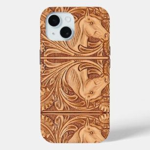 Rustikales Reitpferd aus Western iPhone 15 Hülle