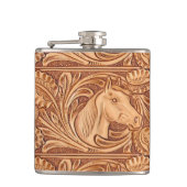 Rustikales Reitpferd aus Western Flachmann (Vorderseite)