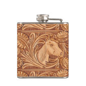 Rustikales Reitpferd aus Western Flachmann (Rückseite)