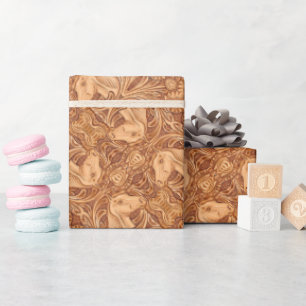 Rustikales Reitpferd aus Western Geschenkpapier