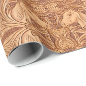 Rustikales Reitpferd aus Western Geschenkpapier (Rolleneckpunkt)