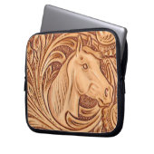 Rustikales Reitpferd aus Western Laptopschutzhülle (Vorderseite Links)