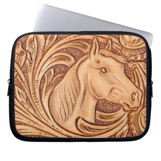 Rustikales Reitpferd aus Western Laptopschutzhülle (Vorderseite)