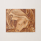 Rustikales Reitpferd aus Western Puzzle (Horizontal)