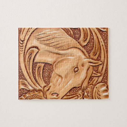 Rustikales Reitpferd aus Western Puzzle (Horizontal)