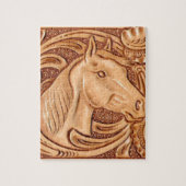 Rustikales Reitpferd aus Western Puzzle (Vertikal)