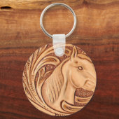 Rustikales Reitpferd aus Western Schlüsselanhänger (Vorderseite)