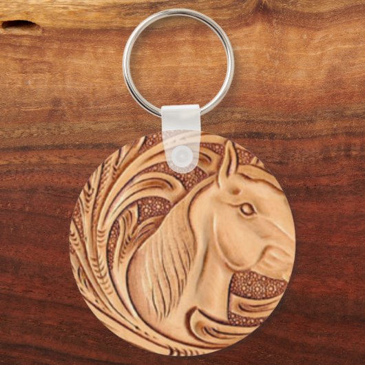 Rustikales Reitpferd aus Western Schlüsselanhänger (Vorderseite)