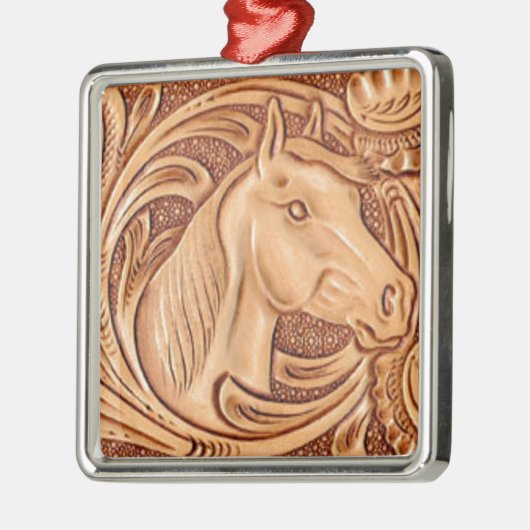 Rustikales Reitpferd aus Western Silbernes Ornament (Links)