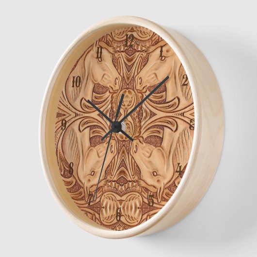 Rustikales Reitpferd aus Western Wanduhr (Winkel)