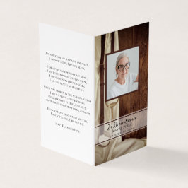 Rustikales Reitpferd und Satin-Beerdigungsgebet Visitenkarten