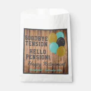 Rustikales Rentenangebot und Stimmzettel Geschenktütchen